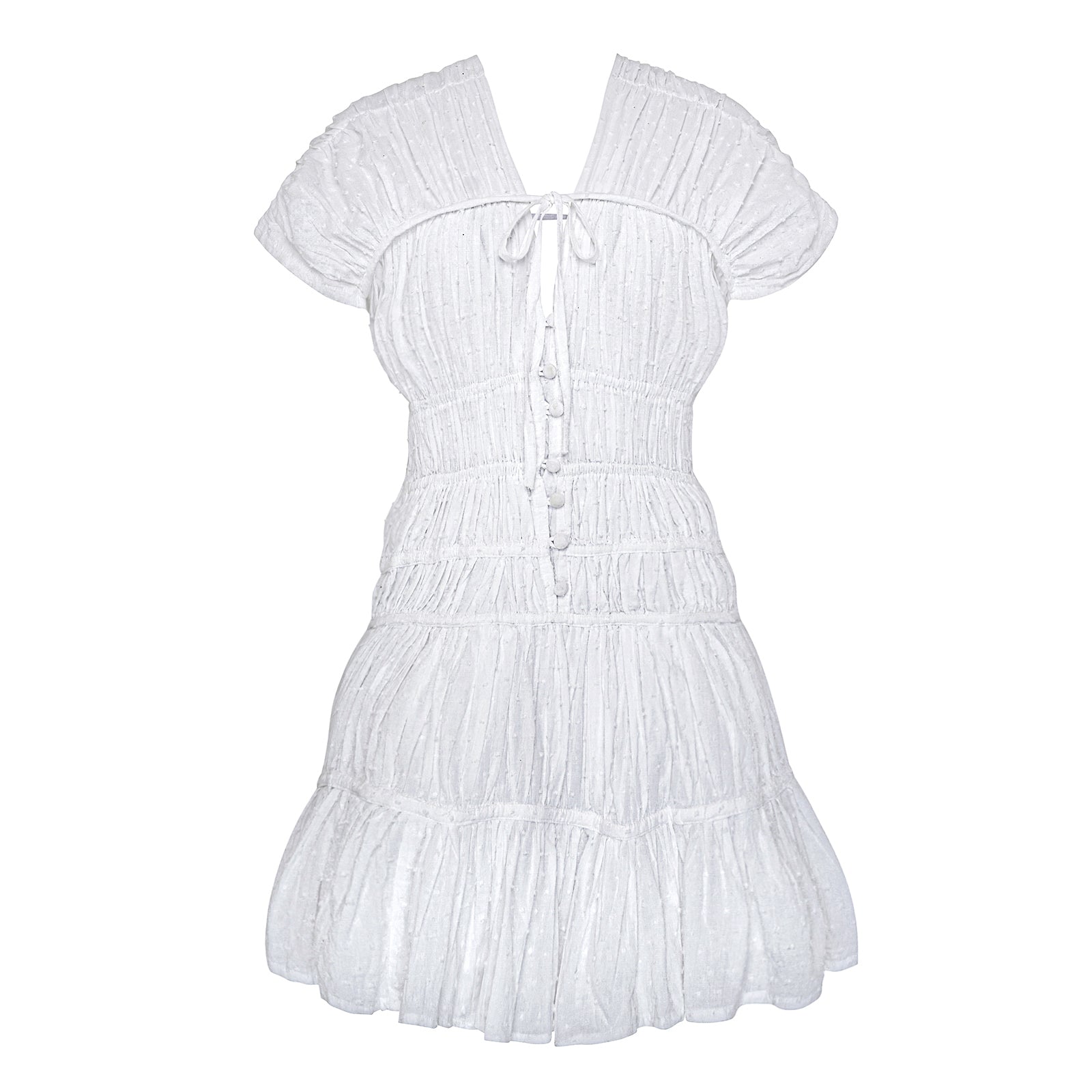 SRIKANDI Mini Ruffle Dress In White