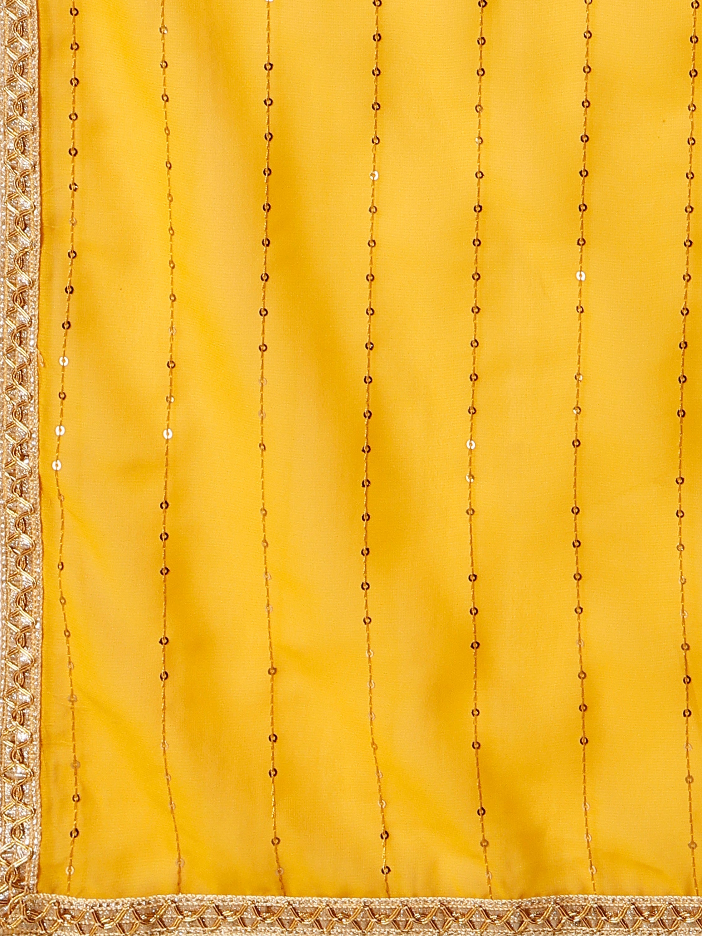 Hand Embroidered Kurta with Sharara and Dupatta Set