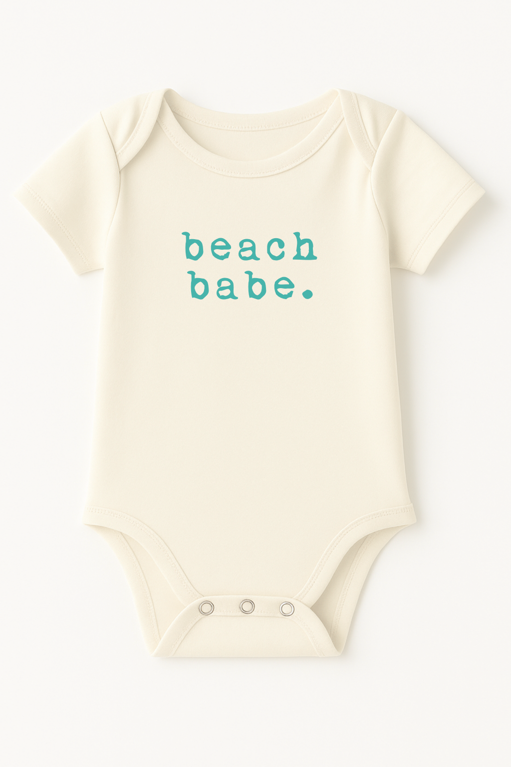 Beach Babe Seafoam Organic Cotton Baby Bodysuit Short Sleeve