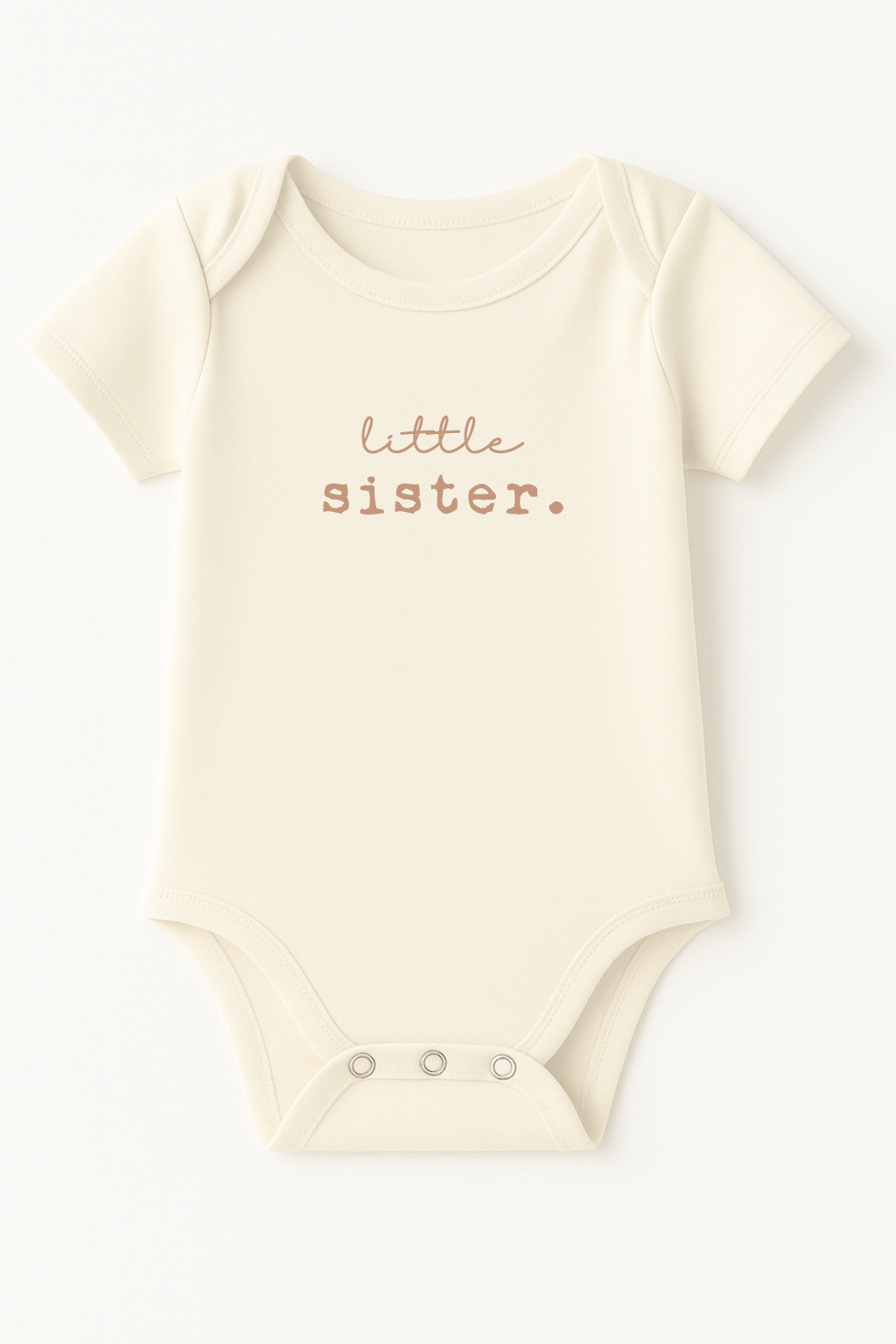 Little Sister Clay Organic Cotton Short Sleeve Baby Bodysuit