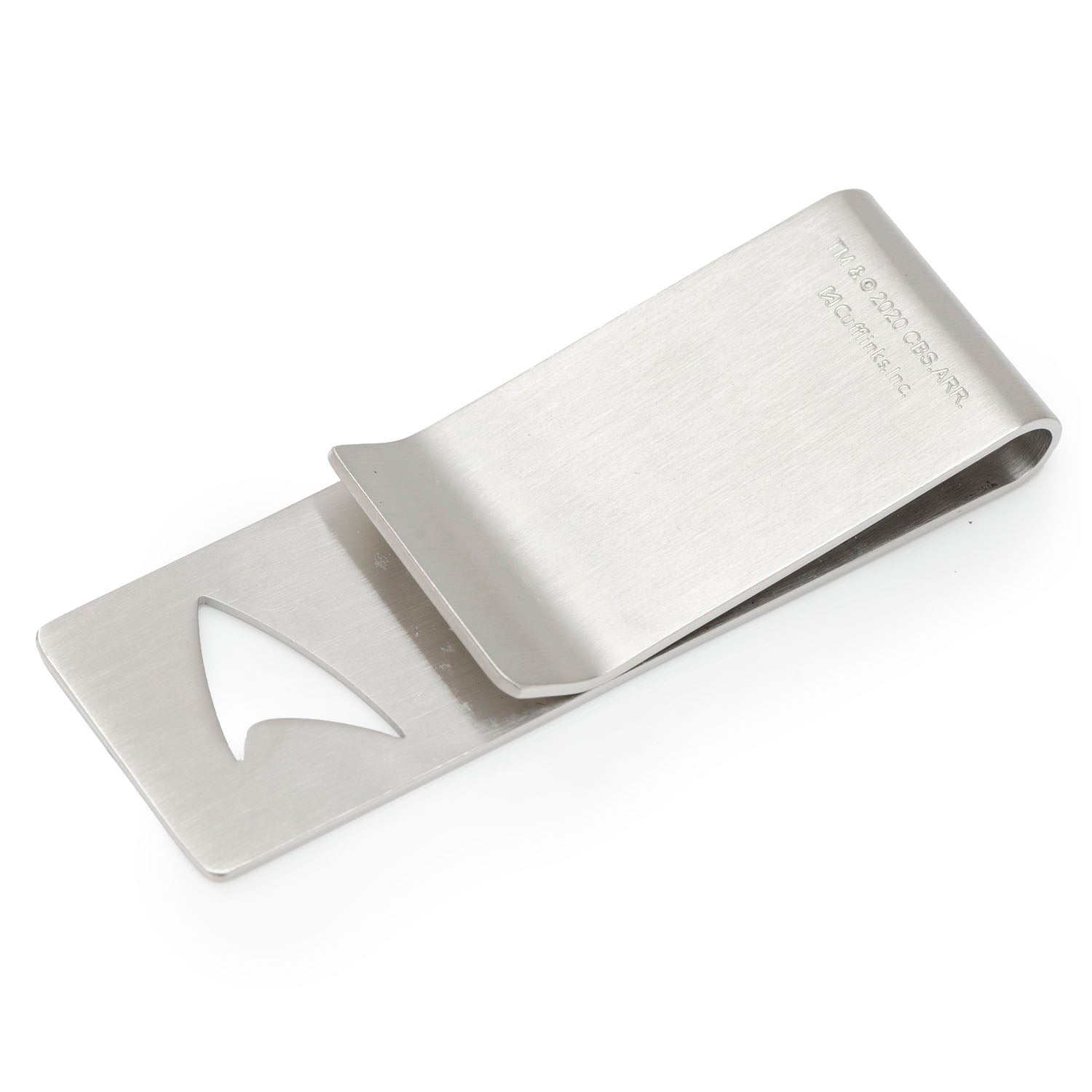 Star Trek Cutout Delta Shield Money Clip in Brushed Silver - Image 2