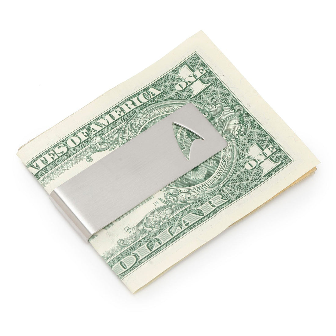 Star Trek Cutout Delta Shield Money Clip in Brushed Silver - Image 3