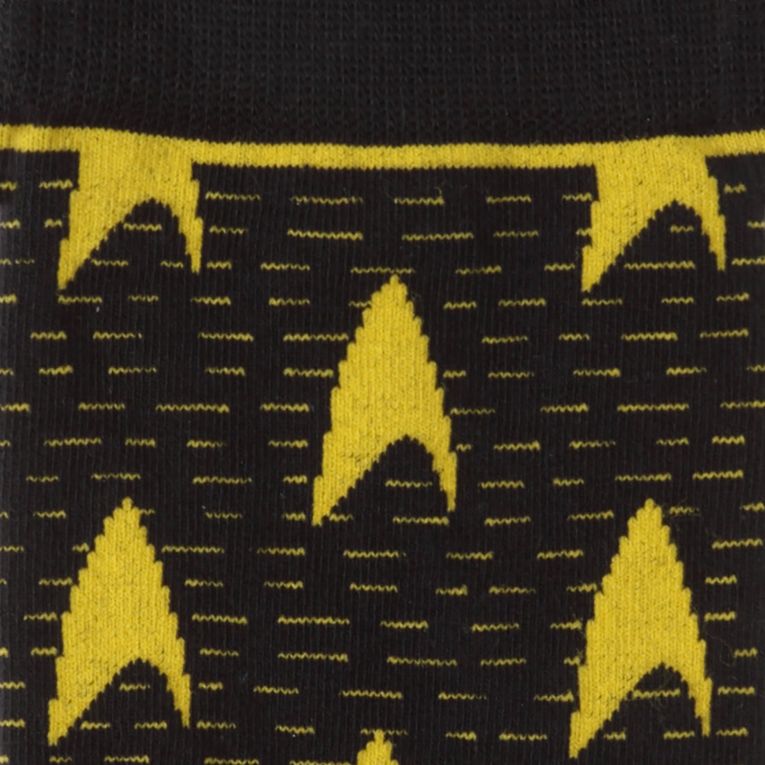 Star Trek Yellow Delta Shield Pattern Socks Black Crew Socks - Image 3