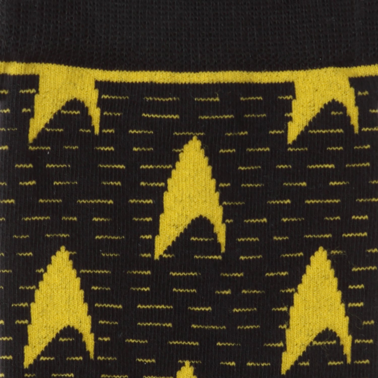Star Trek Yellow Delta Shield Pattern Socks Black Crew Socks - Image 3