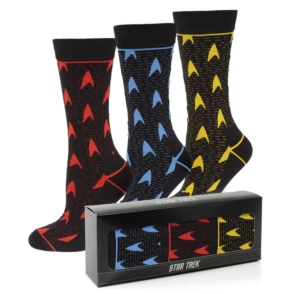 Star Trek 3-Pair Delta Shield Crew Sock Gift Set Multi-Color - Image 2