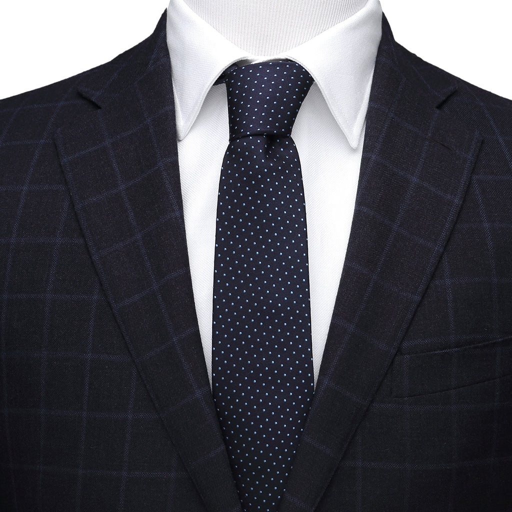 Star Trek USS Enterprise Dot Blue Silk Necktie for Men - Image 2