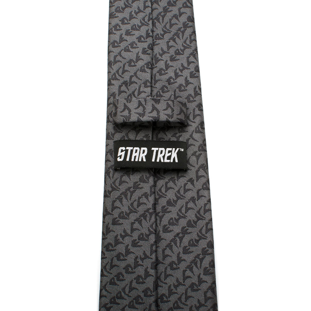 Star Trek Klingon Alphabet Gray Silk Slim Necktie - Image 4