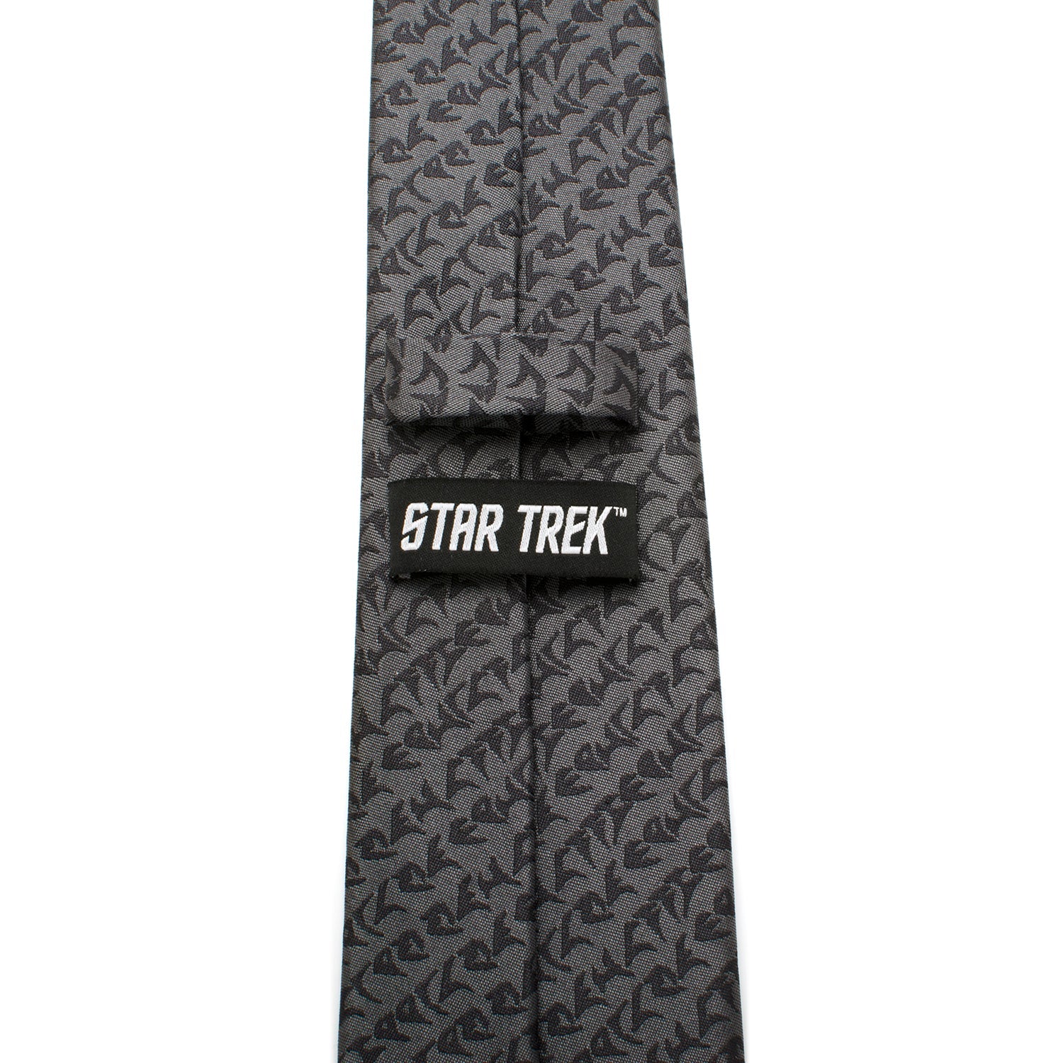 Star Trek Klingon Alphabet Gray Silk Slim Necktie - Image 4