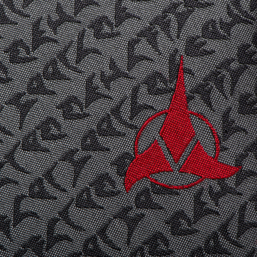 Star Trek Klingon Alphabet Gray Silk Slim Necktie - Image 5