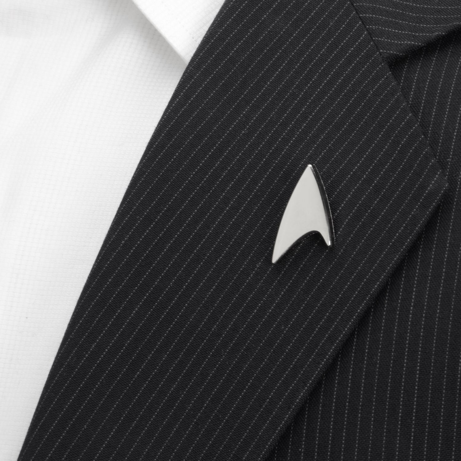 Star Trek Silver Delta Shield Lapel Pin Official Fan Accessory - Image 4