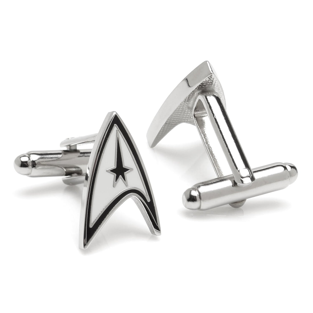 Star Trek Starfleet Delta Shield Cufflinks in Silver Tone - Image 2