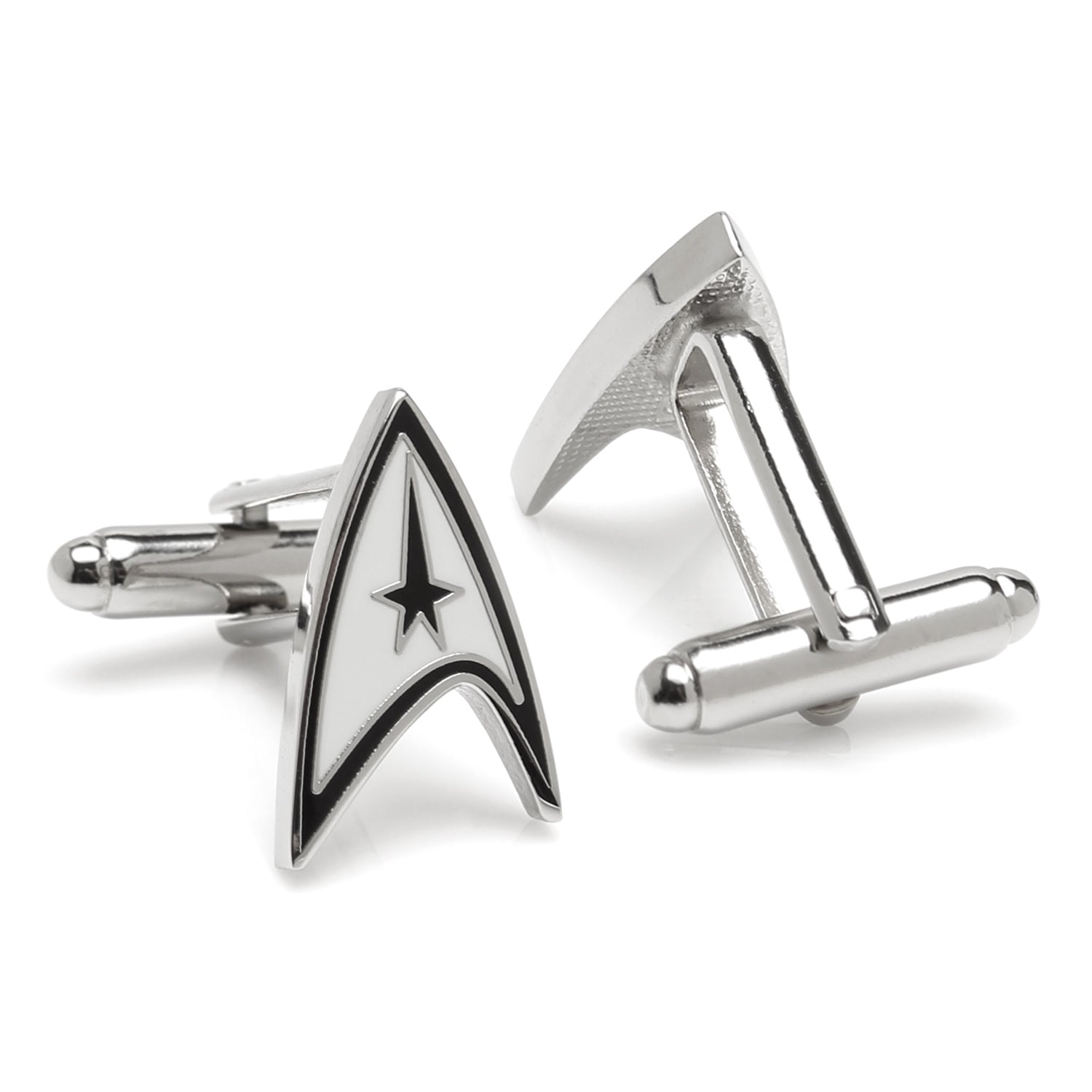 Star Trek Starfleet Delta Shield Cufflinks in Silver Tone - Image 2