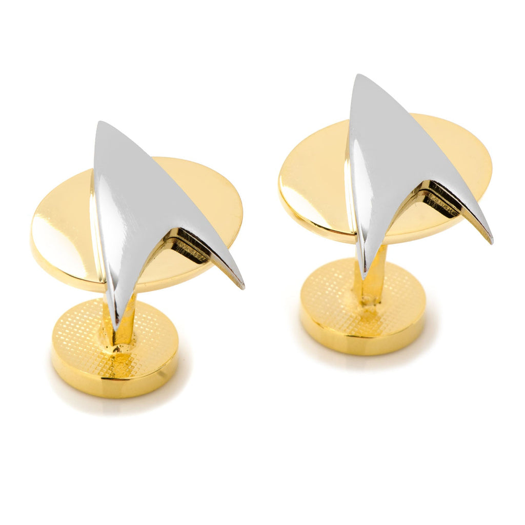 Star Trek Two Tone Delta Shield Cufflinks in Gold and Silver - Image 2