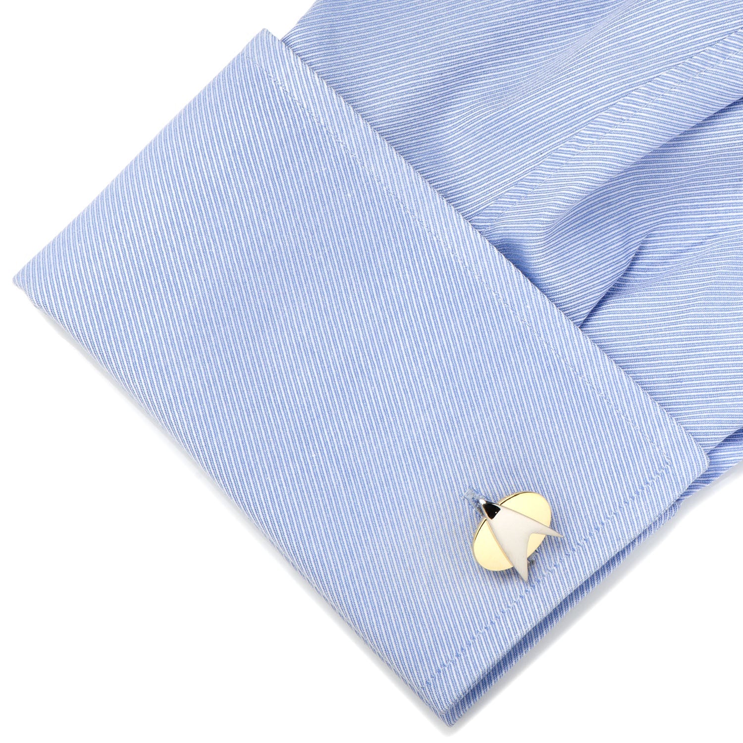 Star Trek Two Tone Delta Shield Cufflinks in Gold and Silver - Image 3