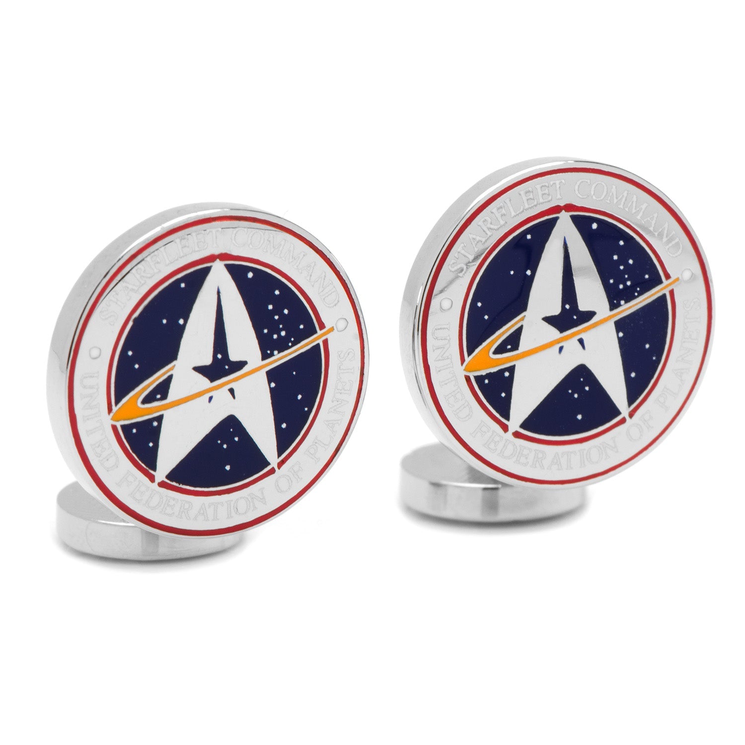 Star Trek Starfleet Command Rhodium Plated Enamel Cufflinks - Image 2