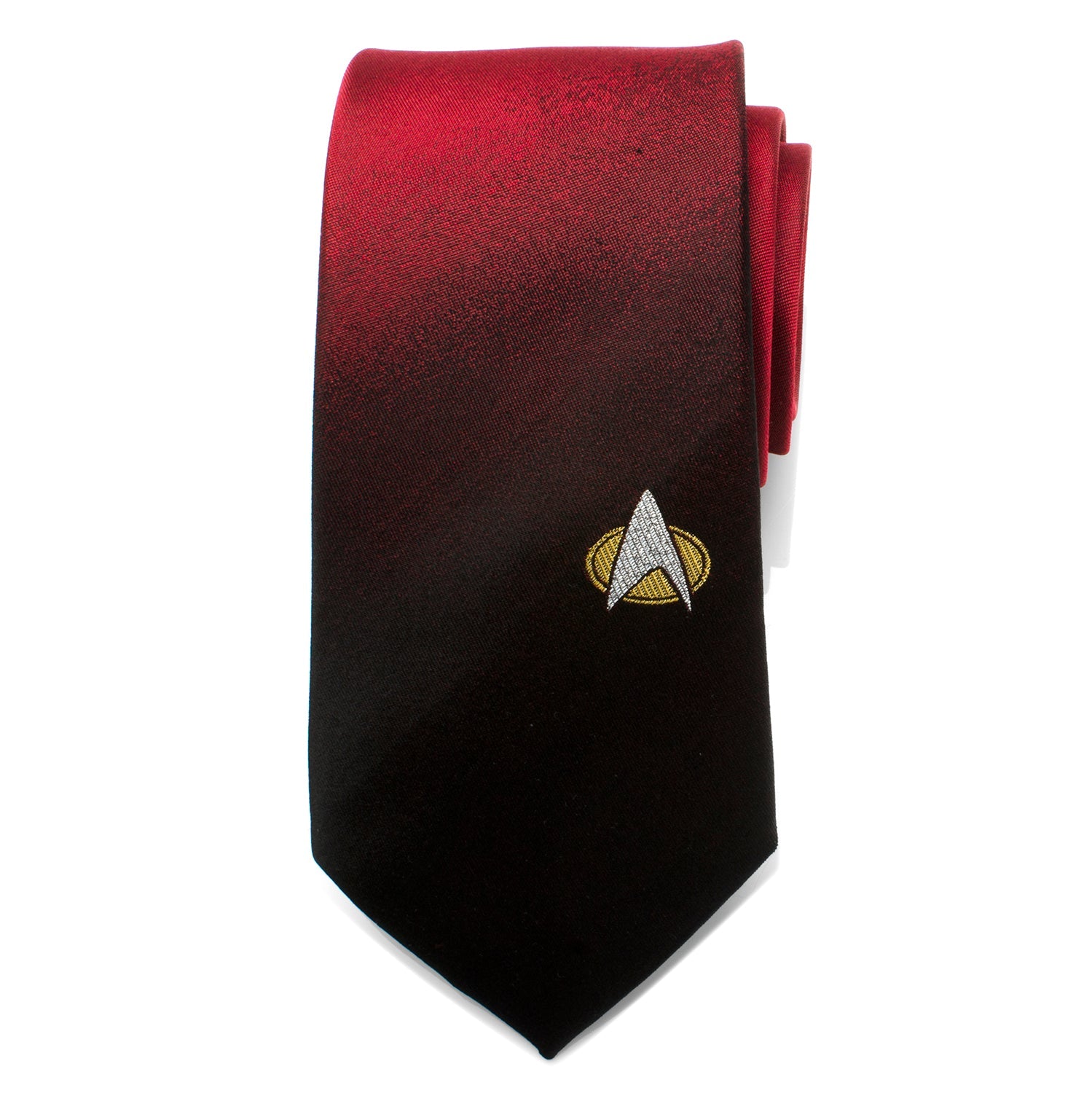 Star Trek TNG Shield Red Ombre Silk Necktie