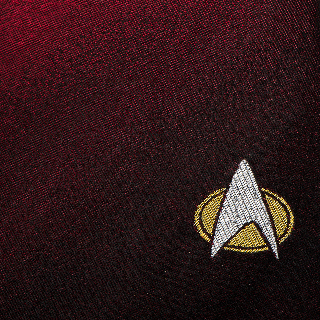 Star Trek TNG Shield Red Ombre Silk Necktie