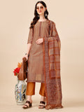 Floral Printed Kurta With Pant And Dupatta Set, Multicolor - Hiral Fashion
