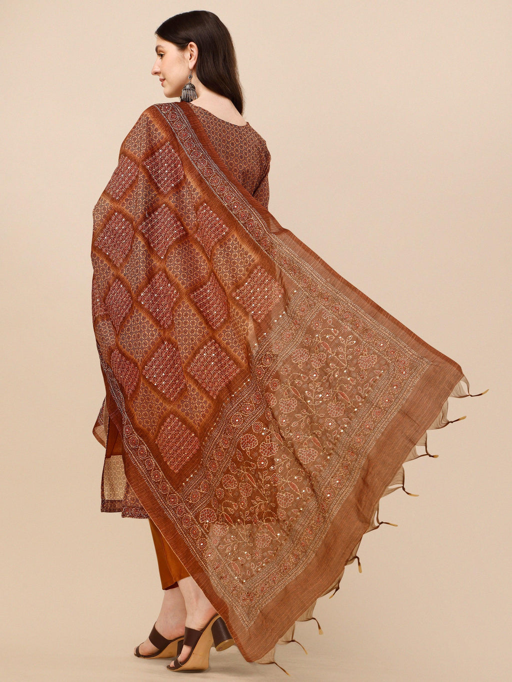 Floral Printed Kurta With Pant And Dupatta Set, Multicolor - Hiral Fashion