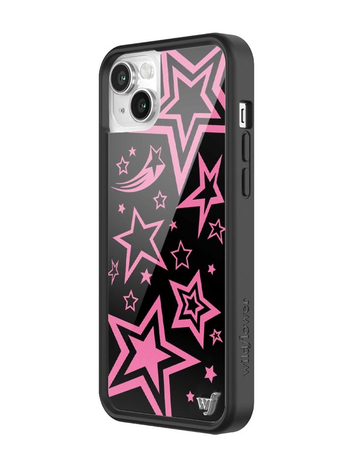 Super Star iPhone Case with Pink Star Pattern and Black Bumper - Image 16