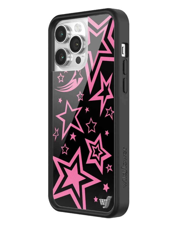 Super Star iPhone Case with Pink Star Pattern and Black Bumper - Image 10