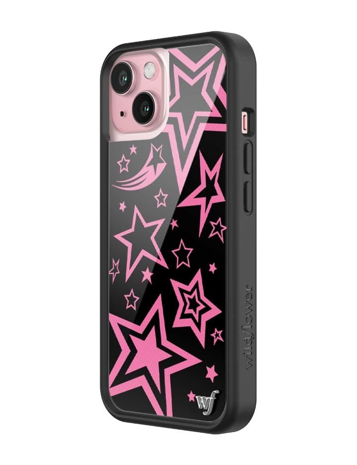 Super Star iPhone Case with Pink Star Pattern and Black Bumper - Image 8