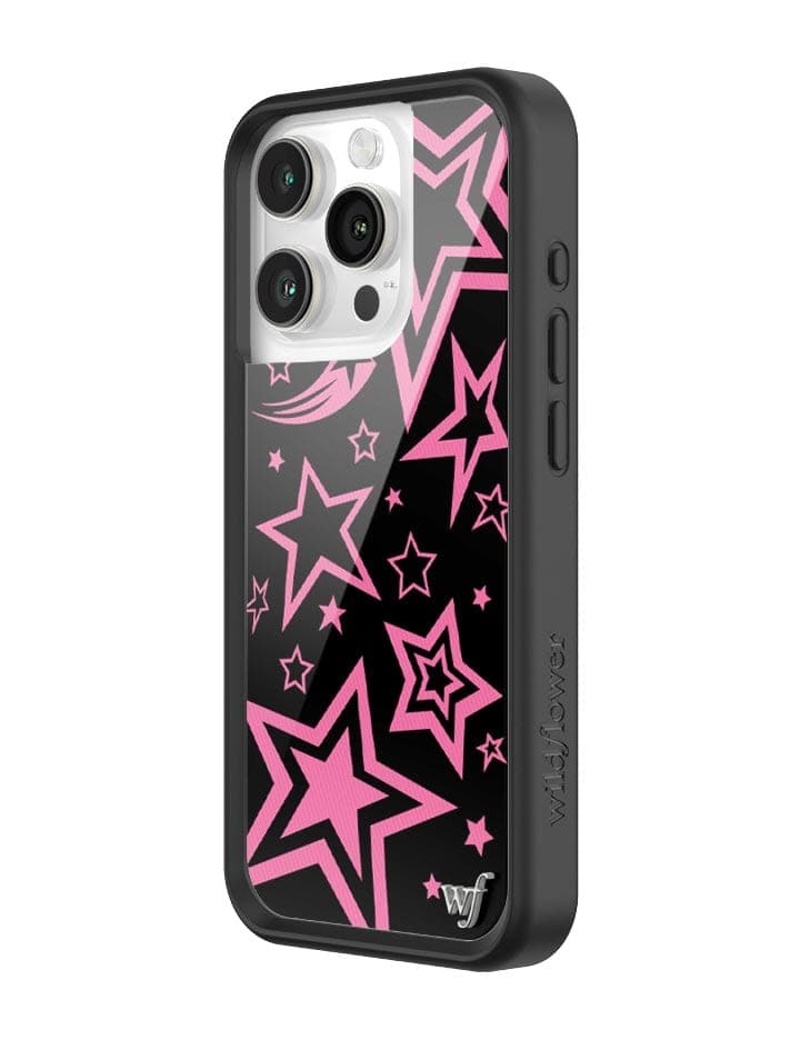 Super Star iPhone Case with Pink Star Pattern and Black Bumper - Image 6