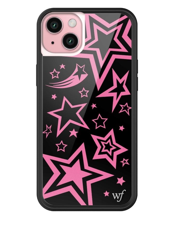 Super Star iPhone Case with Pink Star Pattern and Black Bumper - Image 3