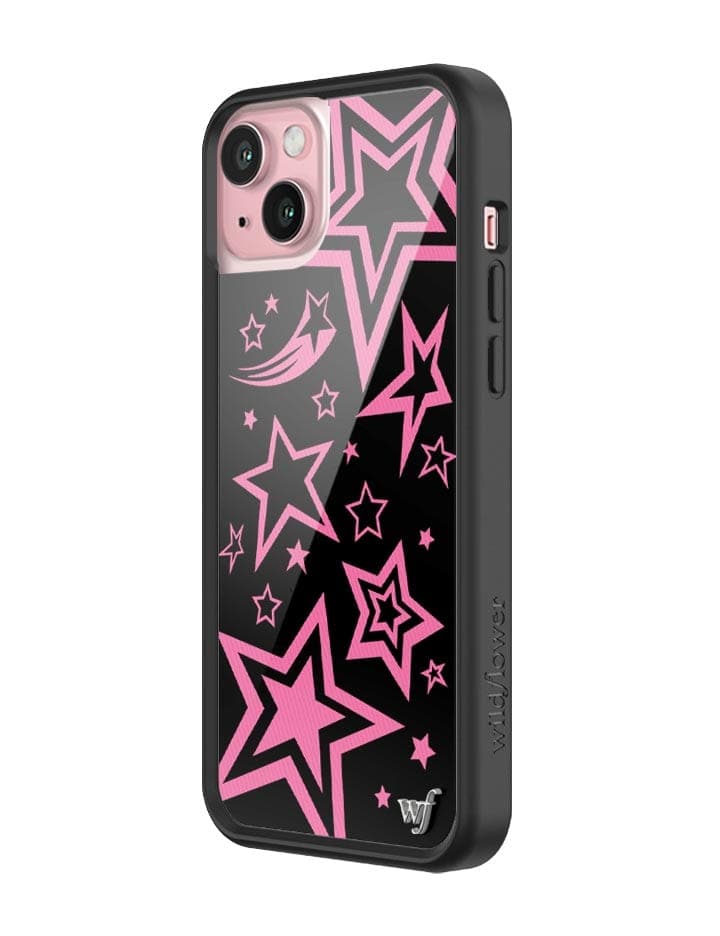 Super Star iPhone Case with Pink Star Pattern and Black Bumper - Image 4