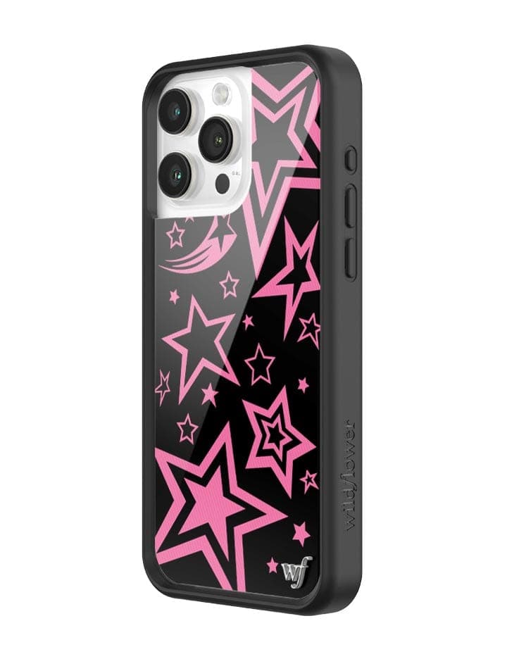 Super Star iPhone Case with Pink Star Pattern and Black Bumper - Image 2