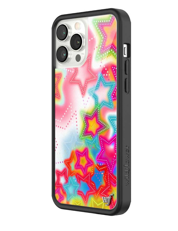 Stardust iPhone Case with Bright Neon Stars and Protective Bumper - Image 26
