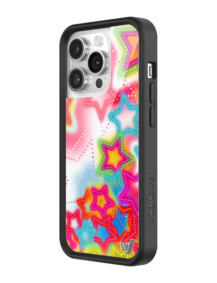 Stardust iPhone Case with Bright Neon Stars and Protective Bumper - Image 22