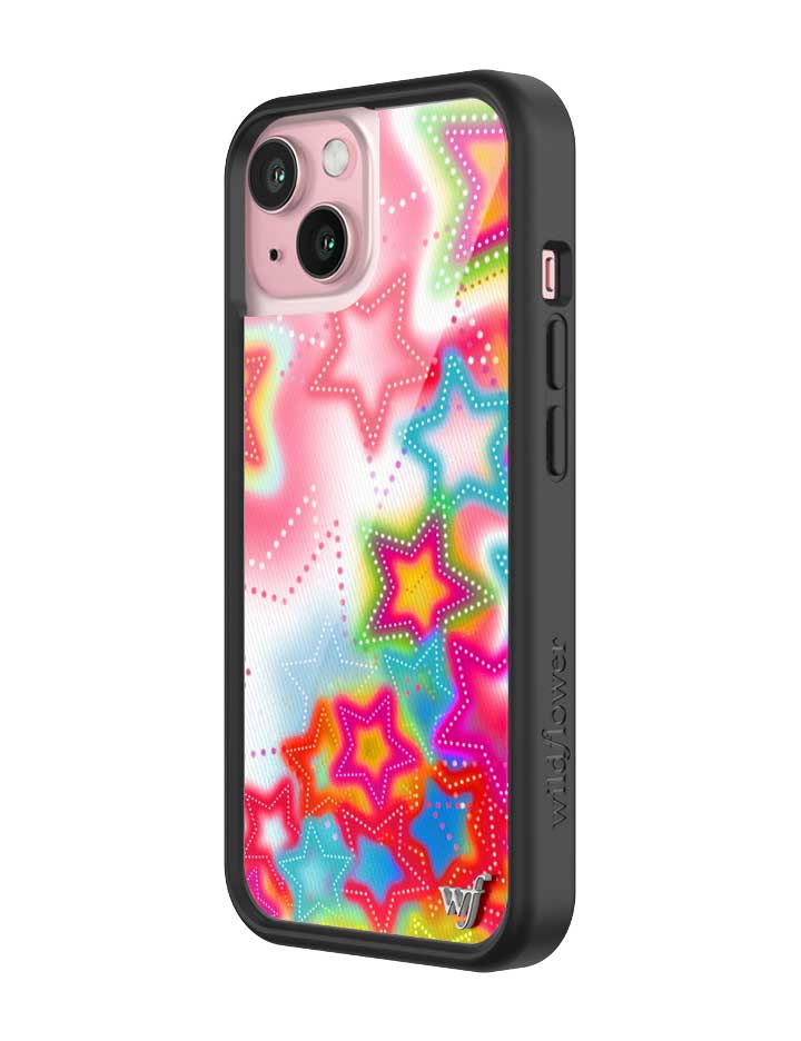 Stardust iPhone Case with Bright Neon Stars and Protective Bumper - Image 16
