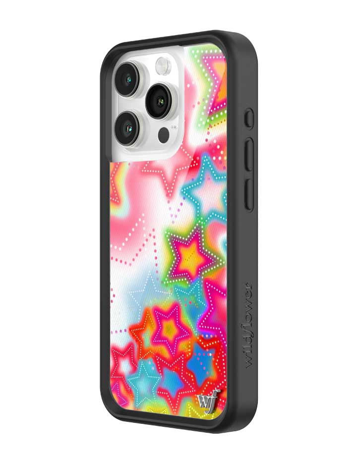 Stardust iPhone Case with Bright Neon Stars and Protective Bumper - Image 14