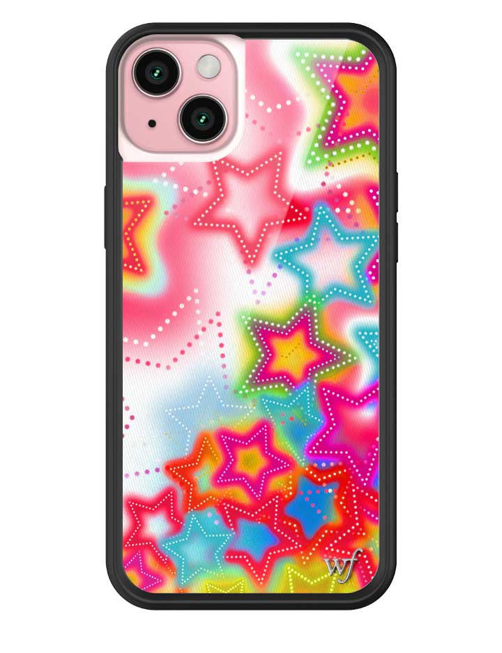 Stardust iPhone Case with Bright Neon Stars and Protective Bumper - Image 11