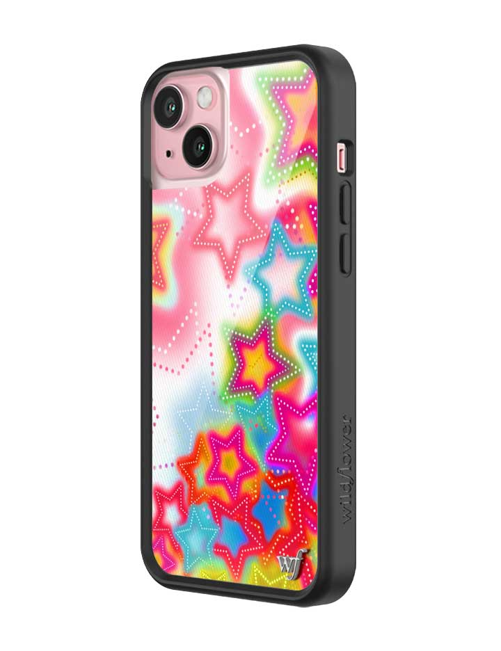 Stardust iPhone Case with Bright Neon Stars and Protective Bumper - Image 12