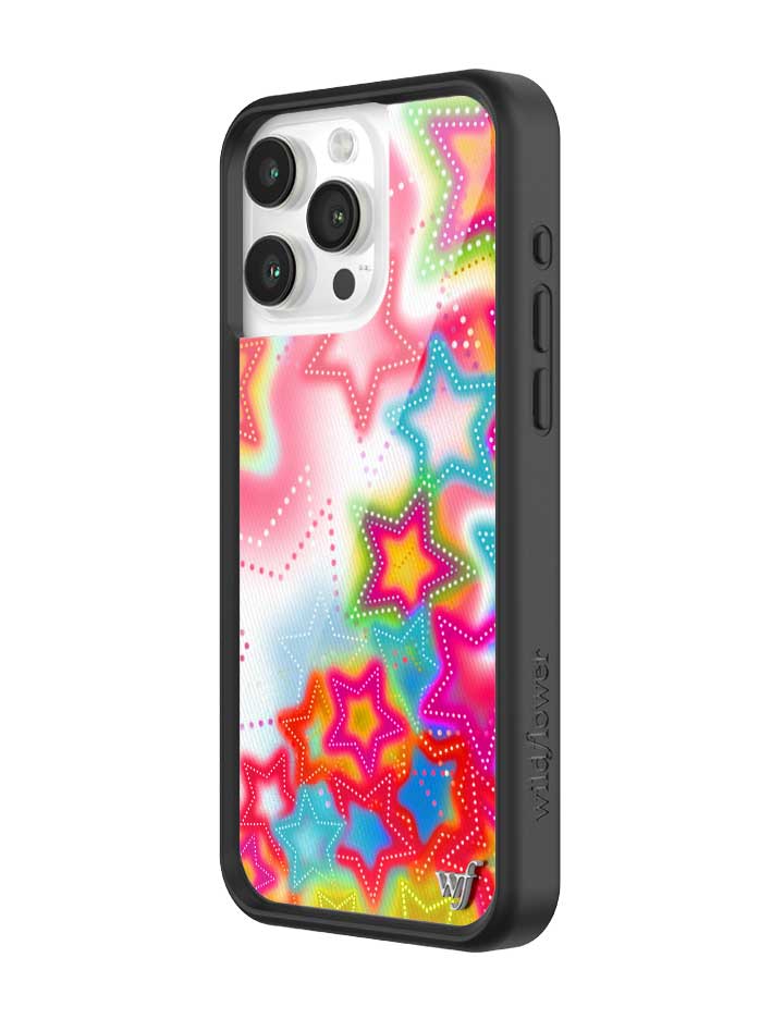 Stardust iPhone Case with Bright Neon Stars and Protective Bumper - Image 10