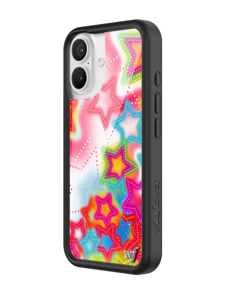 Stardust iPhone Case with Bright Neon Stars and Protective Bumper - Image 8