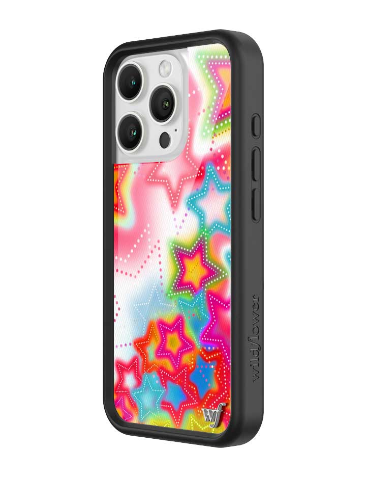 Stardust iPhone Case with Bright Neon Stars and Protective Bumper - Image 6