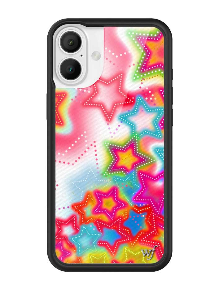 Stardust iPhone Case with Bright Neon Stars and Protective Bumper - Image 3