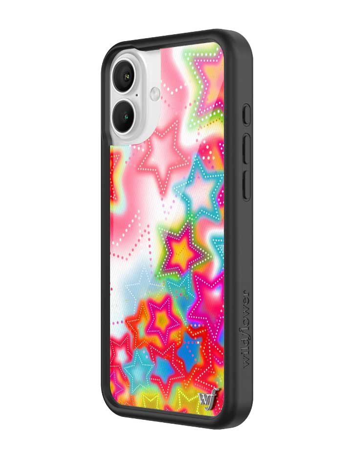 Stardust iPhone Case with Bright Neon Stars and Protective Bumper - Image 4