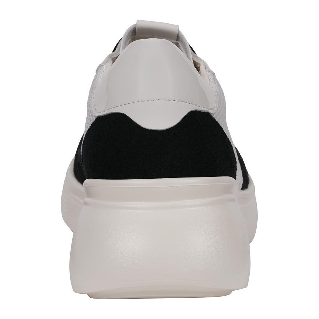 Women's Stefani White and Black Wedge Platform Sneakers - Image 4