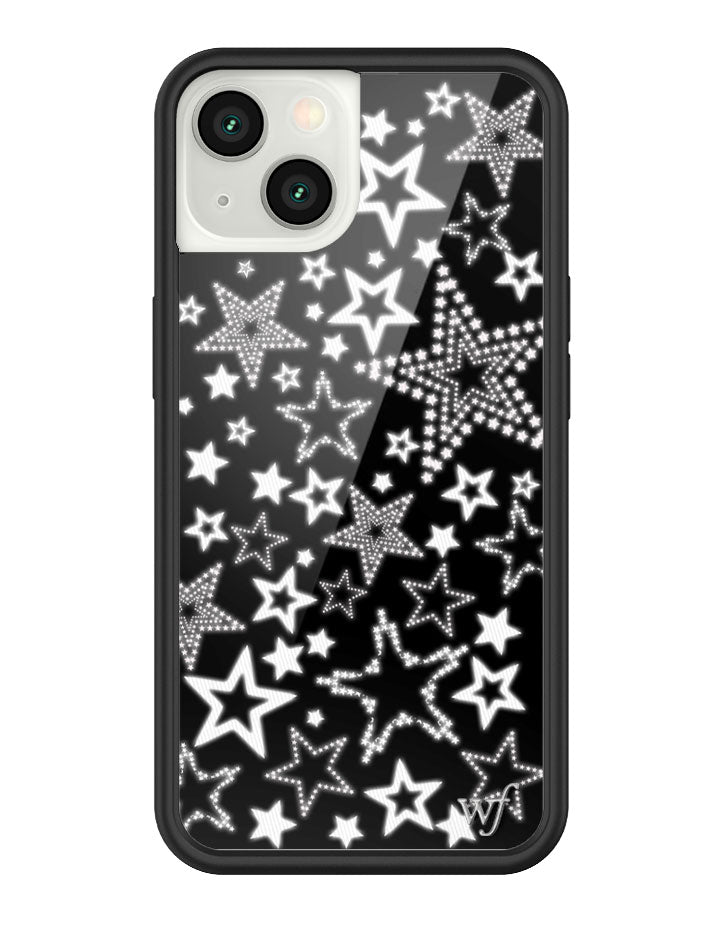 Star Girl iPhone Case in Black with White Star Print - Image 38