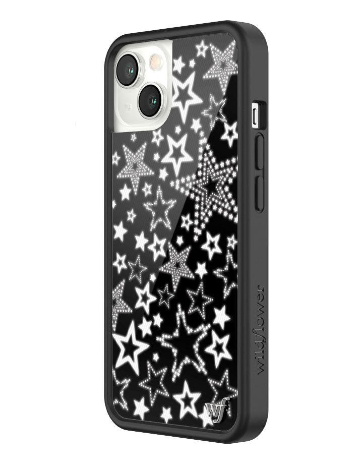 Star Girl iPhone Case in Black with White Star Print - Image 39
