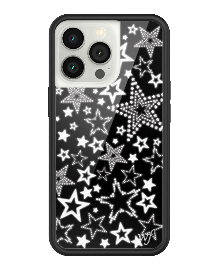 Star Girl iPhone Case in Black with White Star Print - Image 36