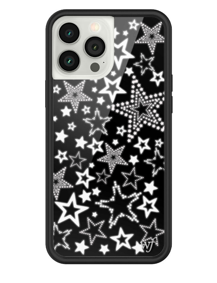 Star Girl iPhone Case in Black with White Star Print - Image 34