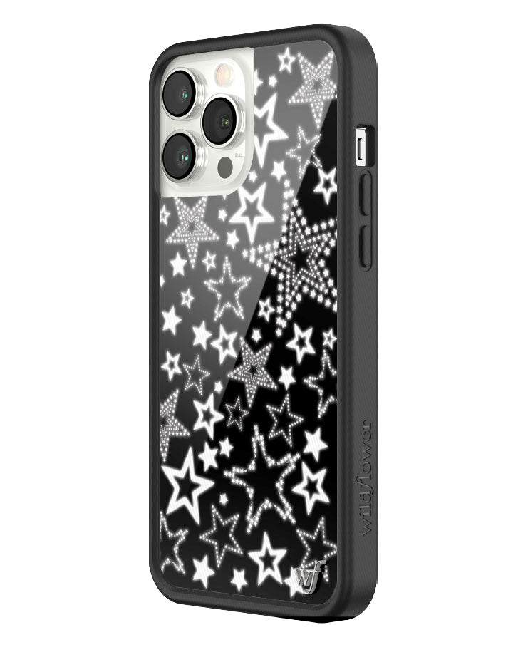 Star Girl iPhone Case in Black with White Star Print - Image 35