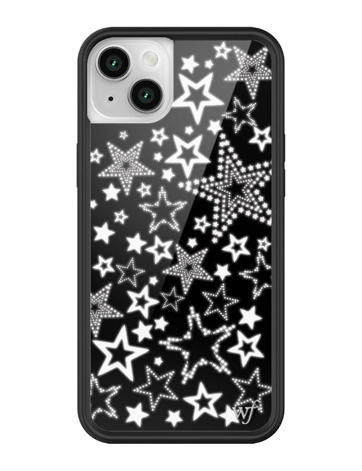 Star Girl iPhone Case in Black with White Star Print - Image 32
