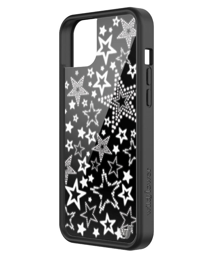 Star Girl iPhone Case in Black with White Star Print - Image 29