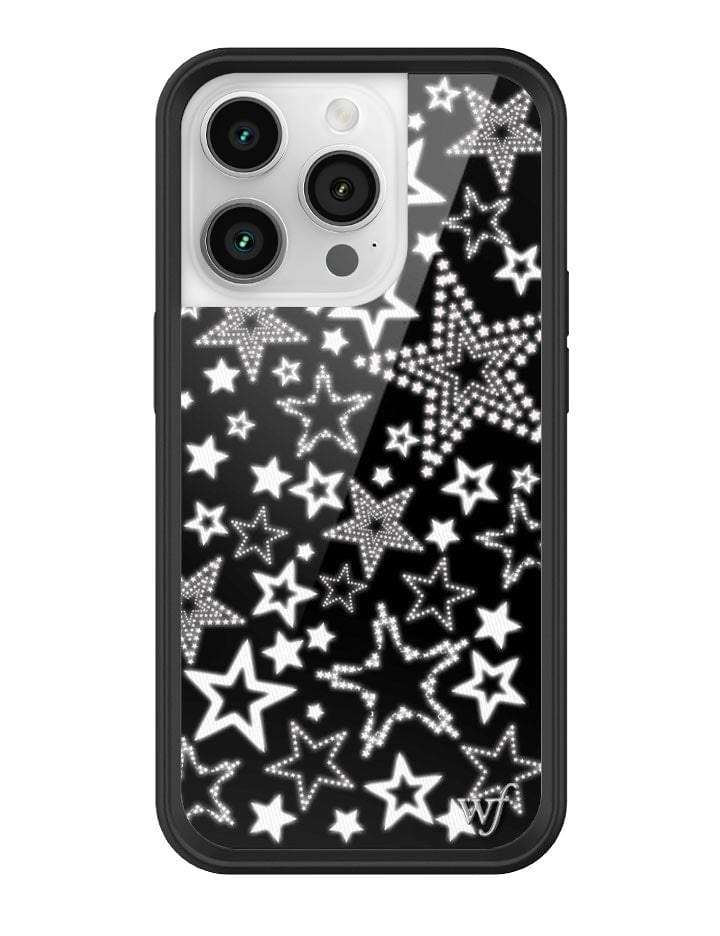 Star Girl iPhone Case in Black with White Star Print - Image 30